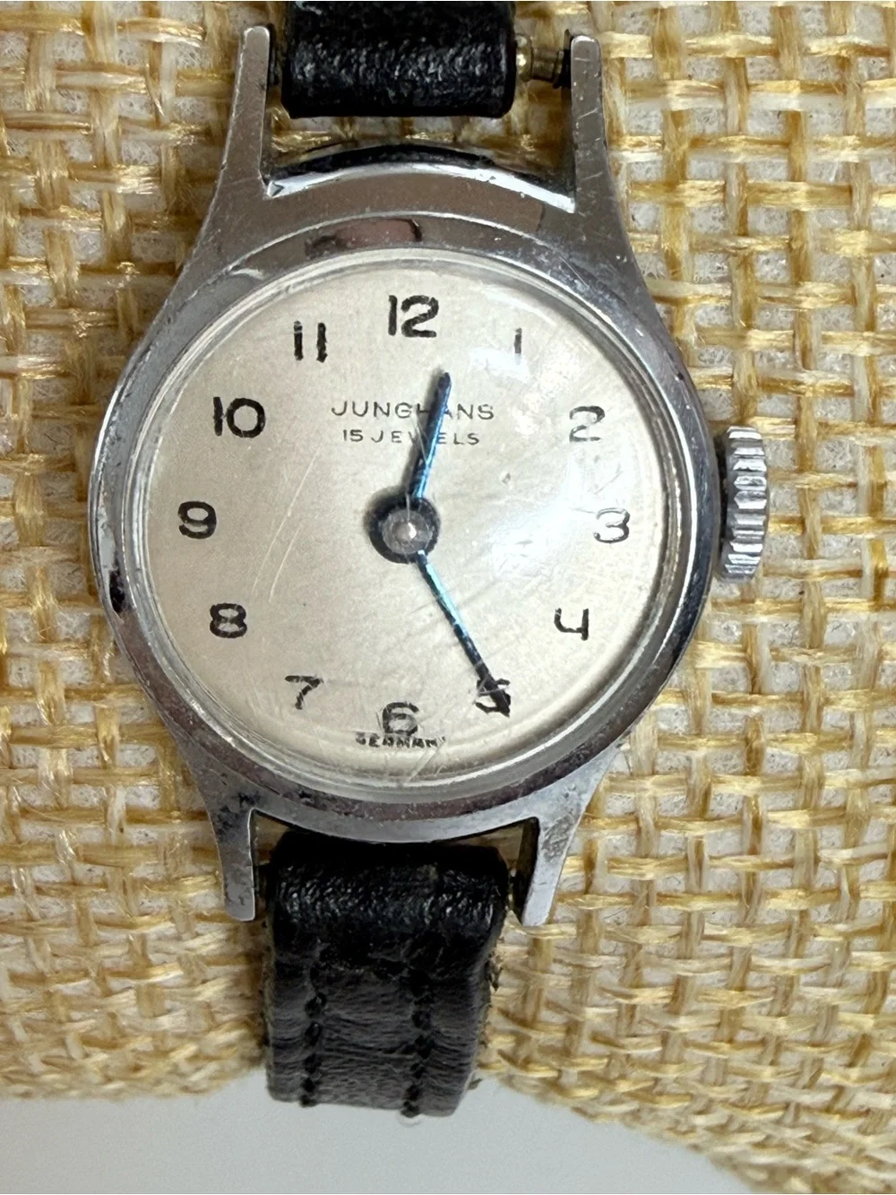 vintage Junghans women's watch tiny silver -tone case mechanical